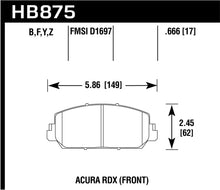 Load image into Gallery viewer, Hawk 2013 - 2018 Acura RDX DTC-60 Race Front Brake Pads