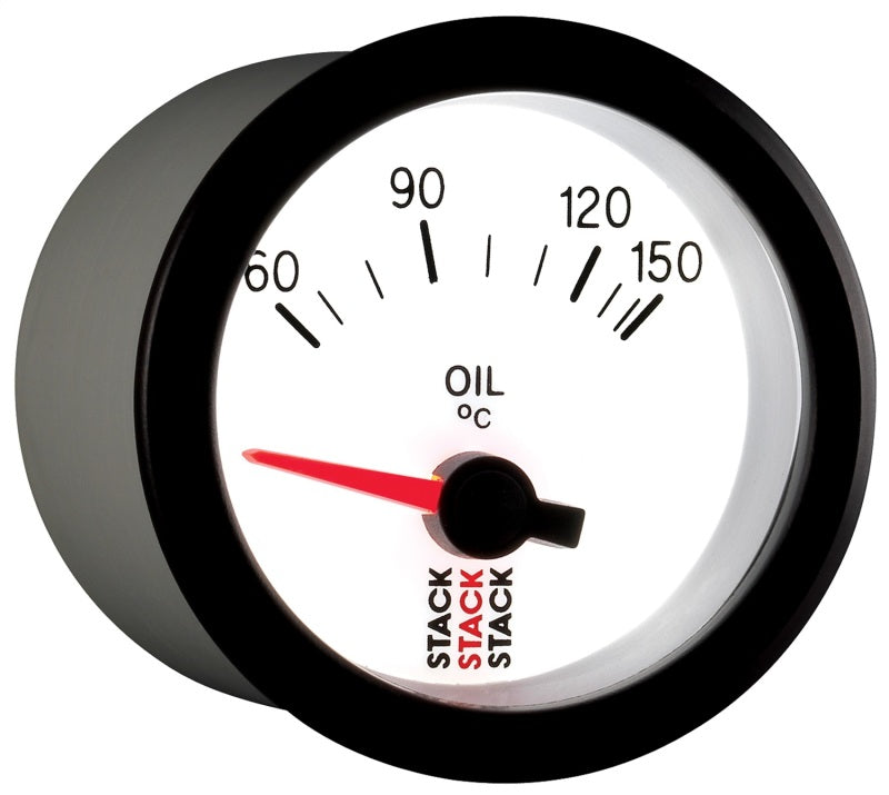 Autometer Stack 52mm 60-150 Deg C M10 Male Electric Oil Temp Gauge - White