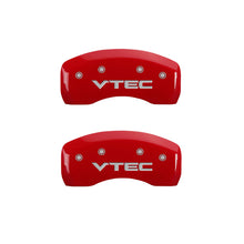 Load image into Gallery viewer, MGP 4 Caliper Covers Engraved Front &amp; Rear Vtech Red finish silver ch