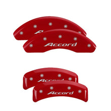 Load image into Gallery viewer, MGP 4 Caliper Covers Engraved Front Accord Engraved Rear Accord Red finish silver ch