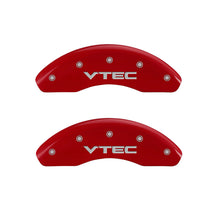 Load image into Gallery viewer, MGP Front set 2 Caliper Covers Engraved Front Vtec Red finish silver ch