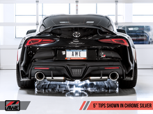 Load image into Gallery viewer, AWE 2020 Toyota Supra A90 Resonated Touring Edition Exhaust - 5in Chrome Silver Tips