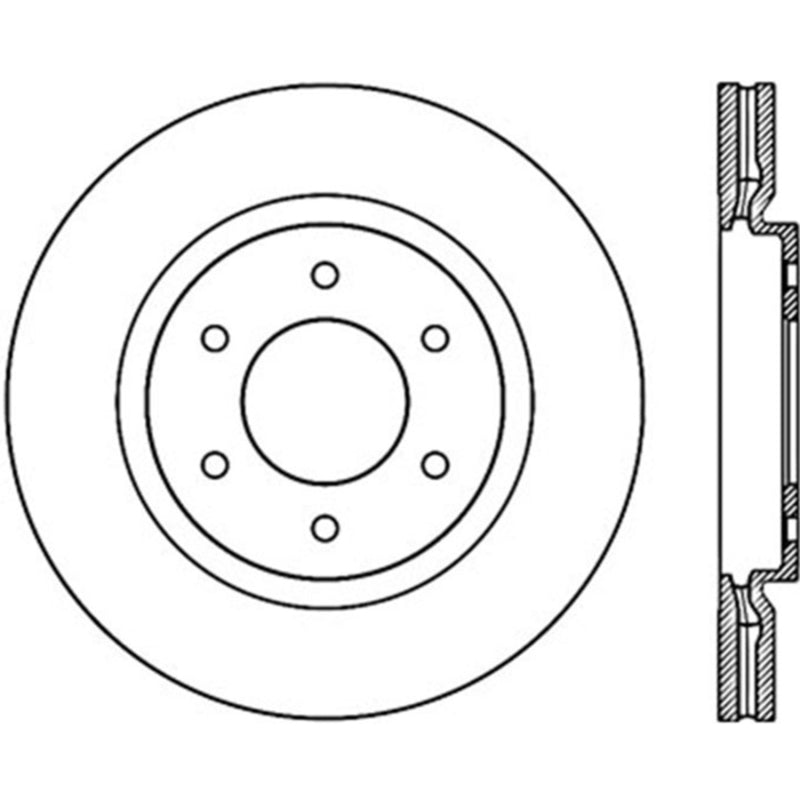 StopTech Power Slot 08-09 Infiniti QX4/QX56 / 07-09 Nissan Armada Left Front Slotted Cryo Rotor