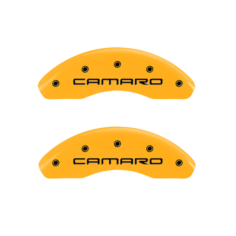 MGP 4 Caliper Covers Engraved F & R Gen 4/Camaro Yellow Finish Black Char 1997 Chevrolet Camaro