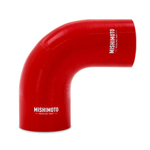 Load image into Gallery viewer, Mishimoto Silicone Reducer Coupler 90 Degree 3in to 4in - Red