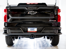 Load image into Gallery viewer, AWE Tuning 22-23 GMC Sierra 1500 AT4X 6.2L 0FG Catback Split Dual (Flat Bumper) - Chrome Silver Tips