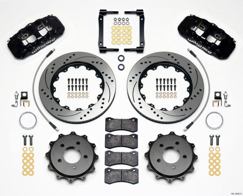 Wilwood AERO4 Rear Kit 14.25in Drilled 2008-2009 Pontaic G8 w/Lines