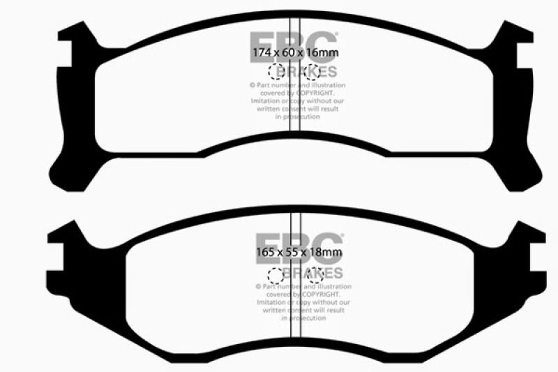 EBC 91-93 Chrysler Fifth Avenue 3.8 Ultimax2 Front Brake Pads