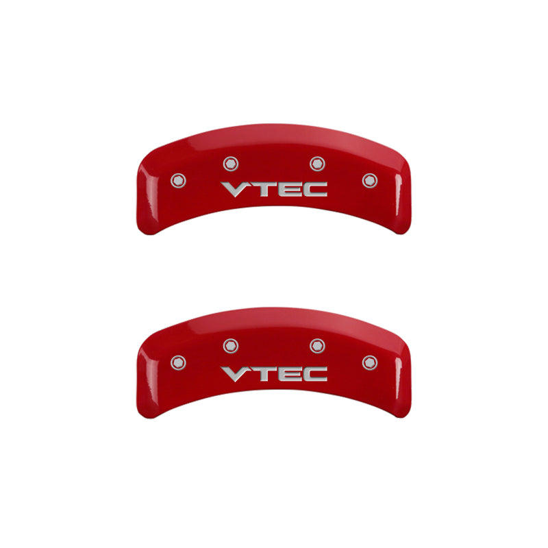 MGP 4 Caliper Covers Engraved Front & Rear Vtech Red finish silver ch