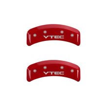 Load image into Gallery viewer, MGP 4 Caliper Covers Engraved Front &amp; Rear Vtech Red finish silver ch