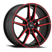 Load image into Gallery viewer, Konig Myth 18x8 5x108 ET43 Gloss Black w/ Red Tinted Clearcoat