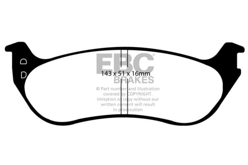 EBC 06-10 Ford Explorer 4.0 2WD Yellowstuff Rear Brake Pads