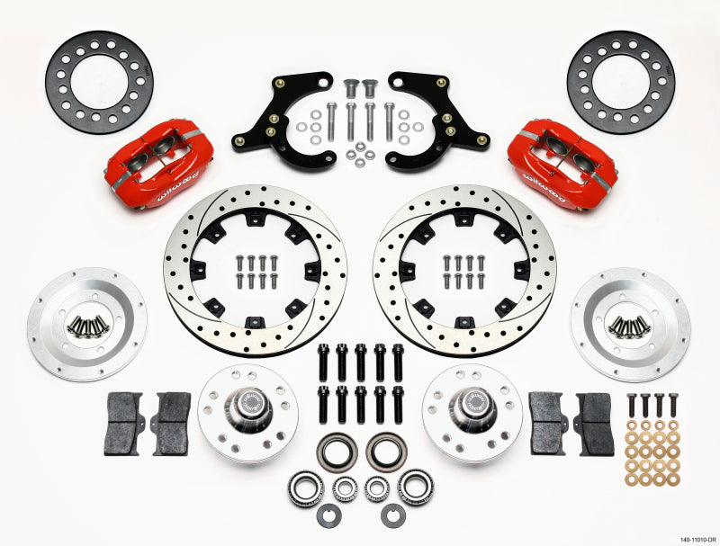 Wilwood Forged Dynalite Front Kit 11.75in Drilled Red 55-57 Chevy