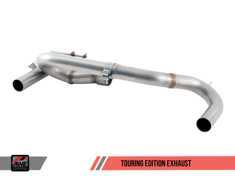 AWE Tuning BMW F3X 340i Touring Edition Axle-Back Exhaust - Chrome Silver Tips (102mm)