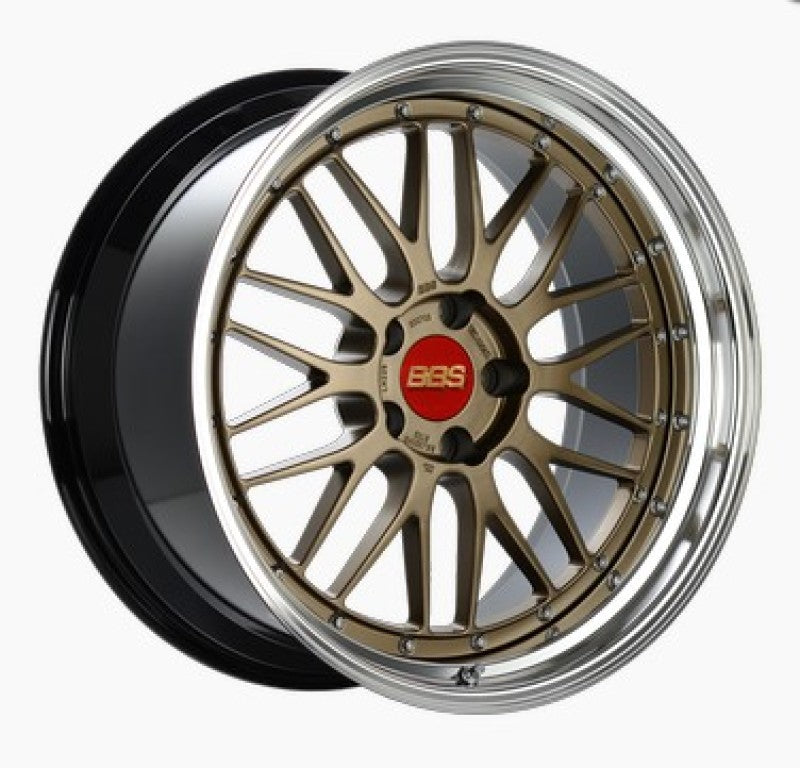 BBS LM 20x10 5x112 ET22 Satin Bronze Center/Bright Machined Lip/Blk Barrel Wheel -82mm PFS/Clip Req