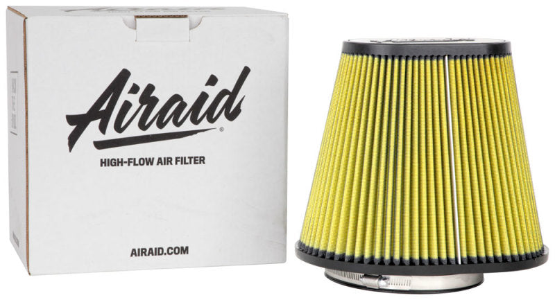 Airaid Universal Air Filter - Cone 6in FLG x 10-3/4x7-3/4in B x 7x4in T x 9in H - Synthaflow