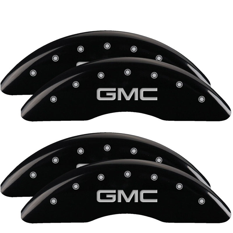 MGP 4 Caliper Covers Engraved Front & Rear Style 1/Chrysler Wing Black finish silver ch