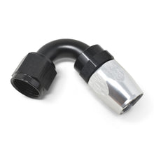 Load image into Gallery viewer, Russell Performance -10 AN Black/Silver 120 Degree Tight Radius Full Flow Swivel Hose End