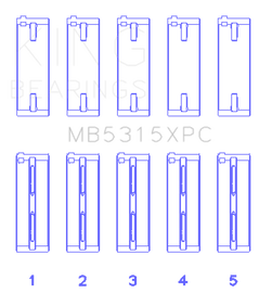 King 1992+ Mitsubishi 4G63/4G64 EVO I-IV Coated Performance Main Bearing Set - Size STDX