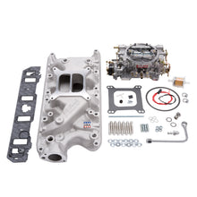 Load image into Gallery viewer, Edelbrock Manifold And Carb Kit Performer Small Block Ford 289-302 Natural Finish