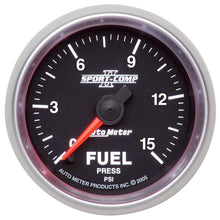 Load image into Gallery viewer, Autometer Sport-Comp II 52mm 0-15 PSI Full Sweep Electronic Fuel Pressure Gauge