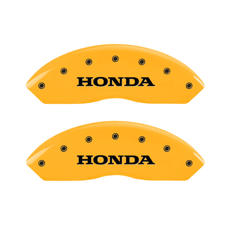 MGP 4 Caliper Covers Engraved F & R Honda Yellow Finish Black Char 2011 Honda Accord Crosstour