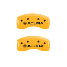 Load image into Gallery viewer, MGP 4 Caliper Covers Engraved Front &amp; Rear Acura Yellow Finish Black Char 2006 Acura TSX