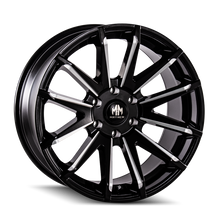 Load image into Gallery viewer, Mayhem 8109 Crossfire 20x9.5 / 6x139.7 BP / 18mm Offset / 106mm Hub Black w/ Milled Spokes Wheel