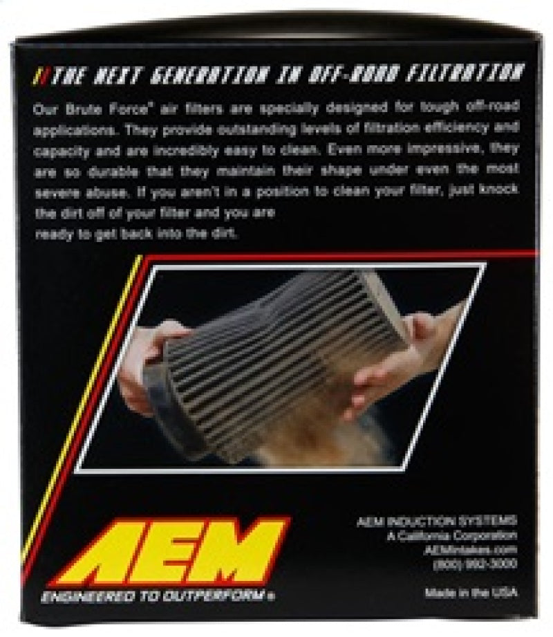 AEM Dryflow Conical Air Filter 6in Base OD x 3.5in Flange ID x 5.25in Height