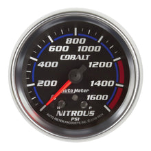 Load image into Gallery viewer, AutoMeter Gauge Nitrous Press 2-5/8in. 1600PSI Stepper Motor W/ Peak &amp; Warn Cobalt