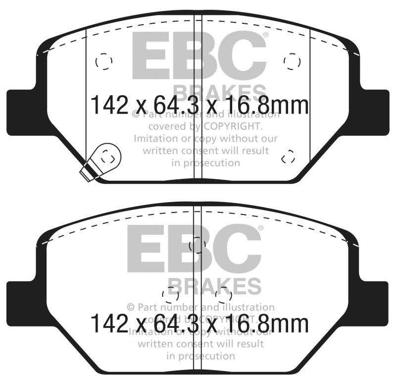 EBC 15-18 Chevrolet Camaro Ultimax Replacement Front Brake Pads