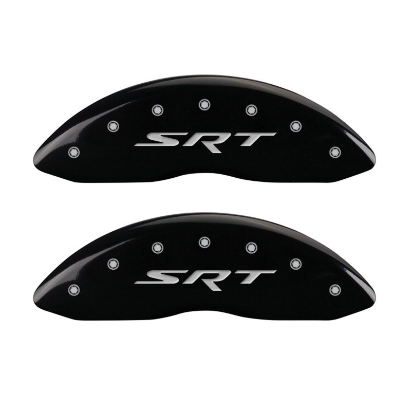 MGP 4 Caliper Covers Engraved Front & Rear SRT Black finish silver ch