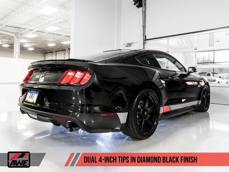 AWE Tuning S550 Mustang GT Cat-back Exhaust - Track Edition (Diamond Black Tips)