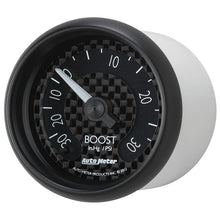 Load image into Gallery viewer, Autometer GT Series 52mm Mechanical 30 In Hg/30 psi Vacuum/Boost Gauge