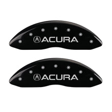 Load image into Gallery viewer, MGP 4 Caliper Covers Engraved Front &amp; Rear Acura Black Finish Silver Char 2017 Acura ILX