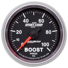 Load image into Gallery viewer, Autometer 2-1/16in 0-100 PSI Mechanical Boost Gauge