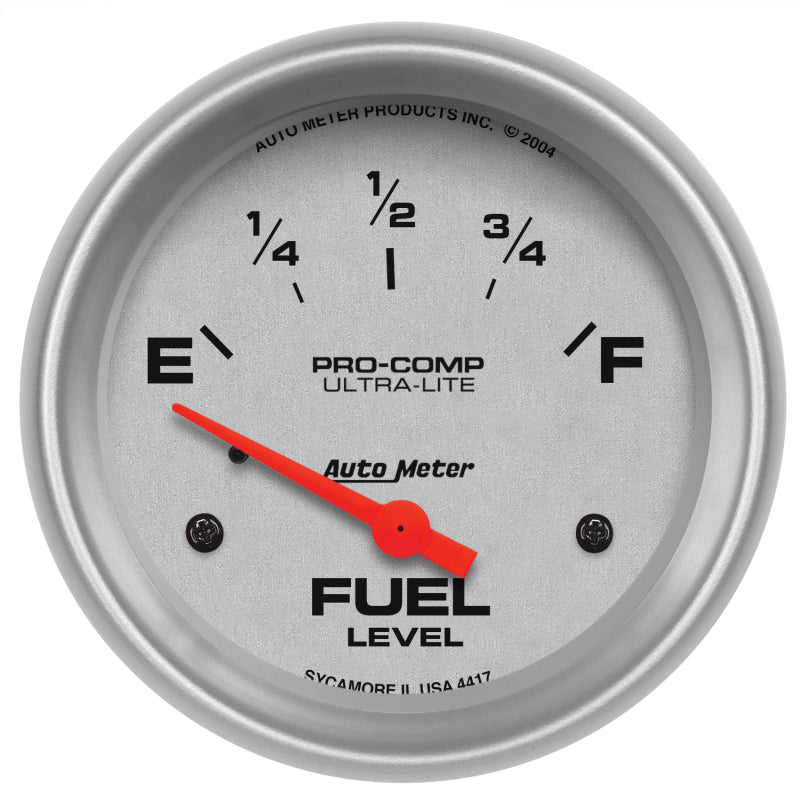 AutoMeter Gauge Fuel Level 2-5/8in. 0 Ohm(e) to 30 Ohm(f) Elec Ultra-Lite