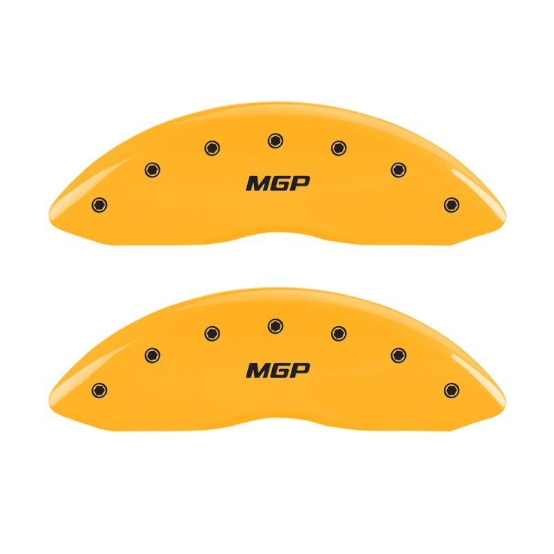 MGP 2 Caliper Covers Engraved Front MGP Yellow Finish Black Char 1998 Ford E-150 Econoline