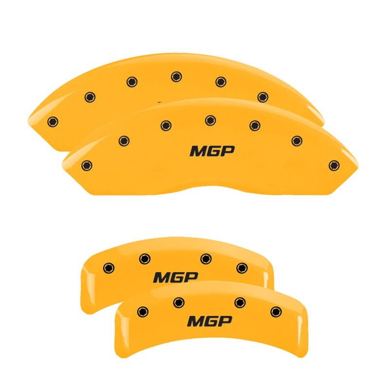 MGP 4 Caliper Covers Engraved Front & Rear MGP Yellow finish black ch