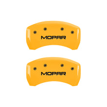 Load image into Gallery viewer, MGP 4 Caliper Covers Engraved Front &amp; Rear Mopar Yellow Finish Black Char 2005 Chrysler Crossfire