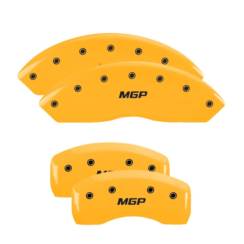 MGP 4 Caliper Covers Engraved Front Acura Engraved Rear RDX Yellow finish black ch