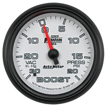 Load image into Gallery viewer, AutoMeter Gauge Vac/Boost 2-5/8in. 30Inhg-20PSI Mechanical Phantom II