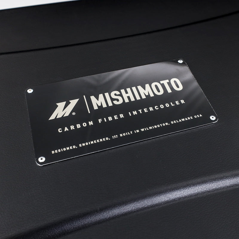 Mishimoto Universal Carbon Fiber Intercooler - Gloss Tanks - 450mm Black Core - C-Flow - R V-Band