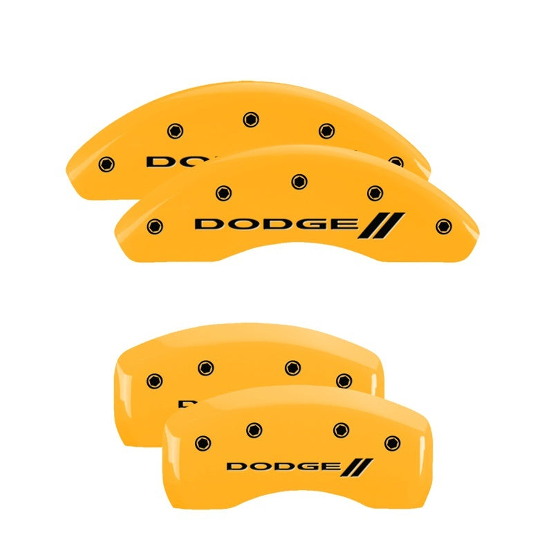 MGP 4 Caliper Covers Engraved F & R w/ Stripes/Dodge Yellow Finish Black Char 2005 Dodge Neon