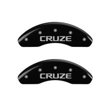 Load image into Gallery viewer, MGP 4 Caliper Covers Engraved Front &amp; Rear Cruze Black finish silver ch