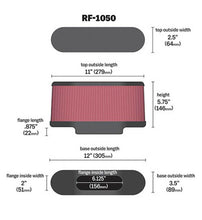 Load image into Gallery viewer, K&amp;N Universal Air Filter Carbon Fiber Top 12in Flange ID x .875in Flange Length x 5.75in Height