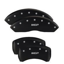 Load image into Gallery viewer, MGP 4 Caliper Covers Engraved Front &amp; Rear Tiffany Snake Black finish silver ch