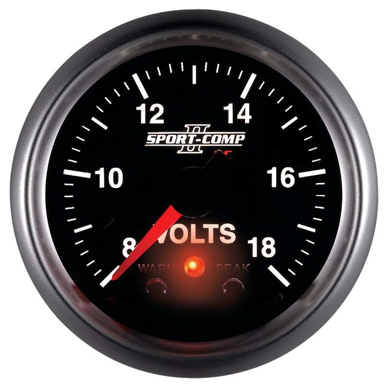 Autometer Sport-Comp II 2-1/16in Digital Voltometer Gauge - 18V