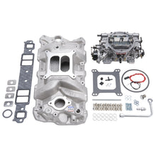 Load image into Gallery viewer, Edelbrock Manifold And Carb Kit Performer RPM Small Block Chevrolet 1957-1986 Natural Finish