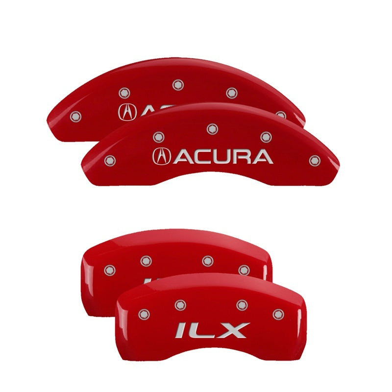 MGP 4 Caliper Covers Engraved Front Acura Rear ILX Red Finish Silver Char 2017 Acura ILX